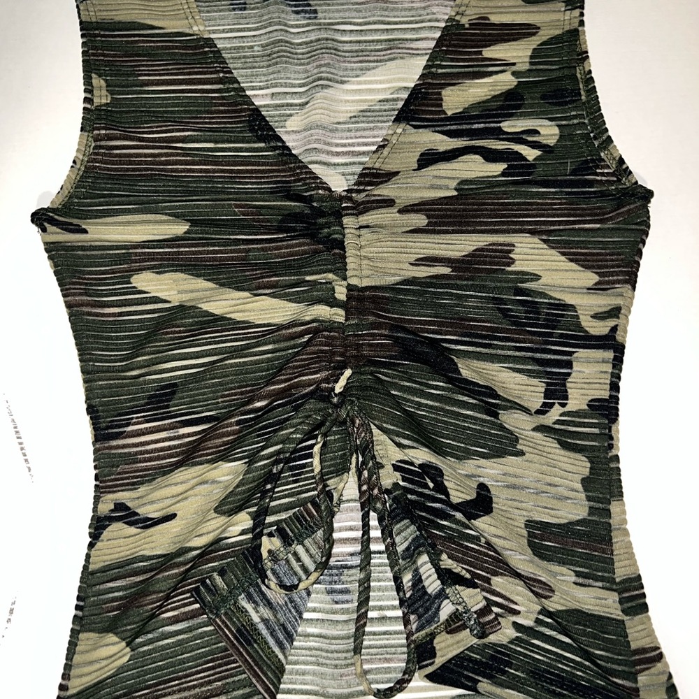 Y2K Camouflage Sleeveless Top